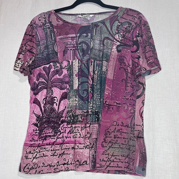 Peter Nygard Stretch Top Colorful Petite Large - Picture 1 of 8